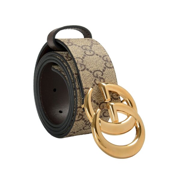 Gucci Unisex Guccissima Print Leather Metal Double G Buckle Belt US 32 IT 80 - Picture 1 of 3